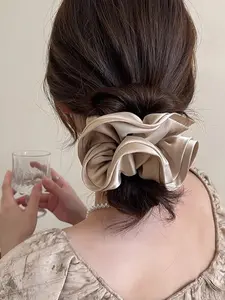 Women's French Satin Hair Band, Extra Large Elastic Hair Tie, Simple Design, Suitable for Women, Fashionable Headband, Fashionable Hair Accessories, Elastic Hair Accessory