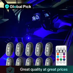 Wireless Remote Control Car LED Lights, USB Rechargeable Colorful LED Light with Remote Control, Motorcycle Flashing Warning Light, Decorative Light