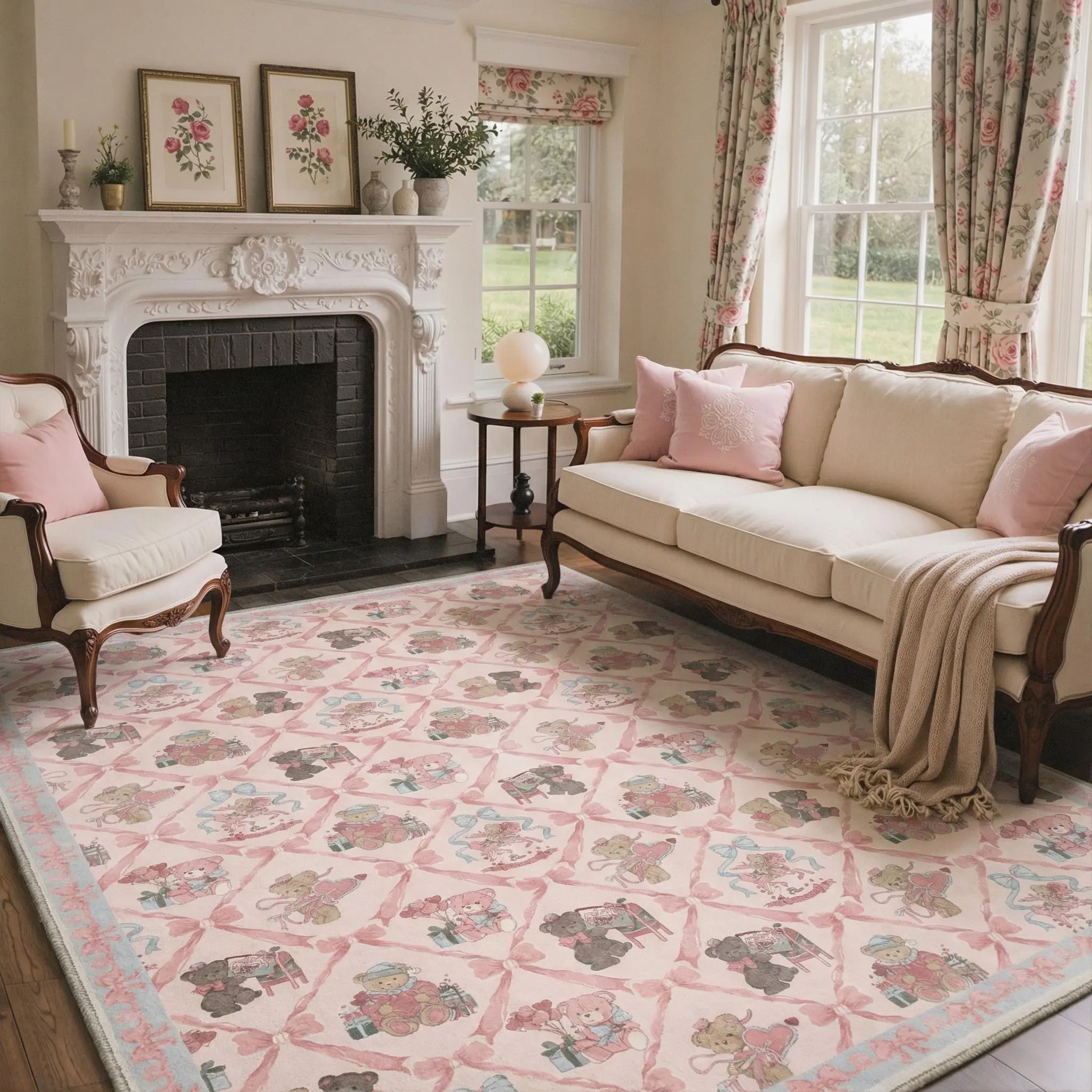 【Back To School】GENIMO Rug – Machine Washable, Pet Friendly, Non-Slip Floor Rug, Soft Area Carpet, Ideal for Living Room, Bedroom, Kitchen, Hallway ,ARN047-PINK