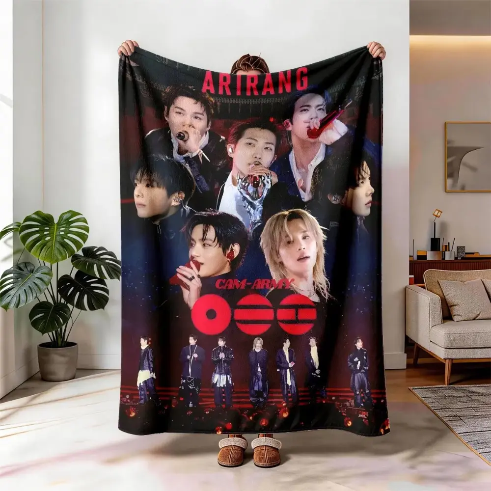 Arirang Cam-Army Flannel Blanket Soft Flannel Blanket, an ideal Gift for Children Suitable For Use on Sofas, Beds, or For Travel, Gentle on The Skin, an Excellent Gift Multi-Purpose Holiday Blanket