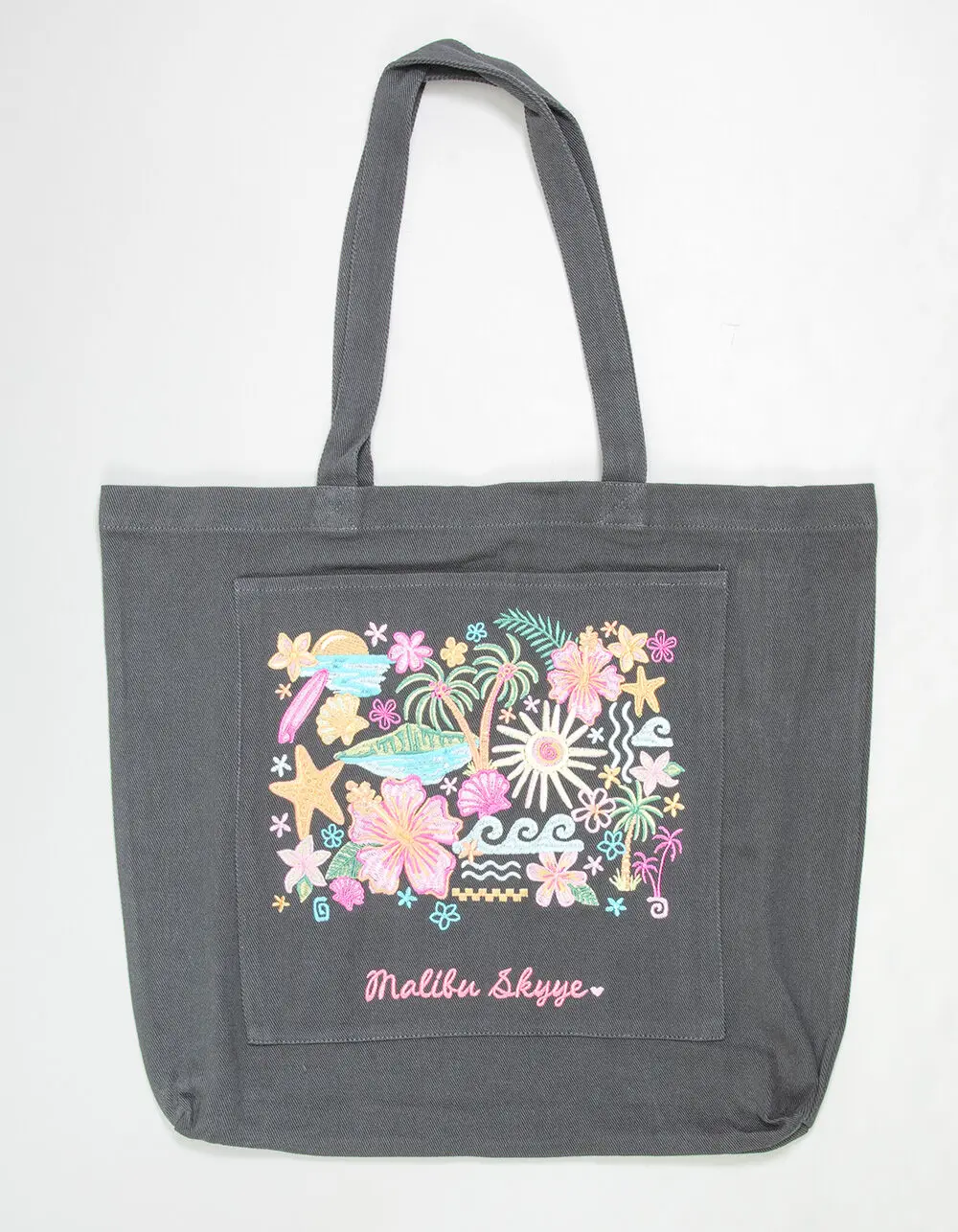 MALIBU SKYYE  Womens Tropical Paradise Tote Bag, Washed Black