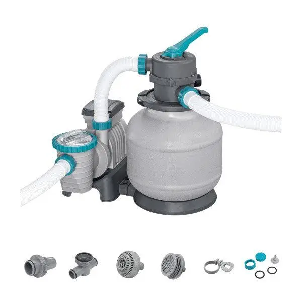Bestway 2,200 Gallon Sand Filter Pump for Above Ground Outdoor Swimming Pools
