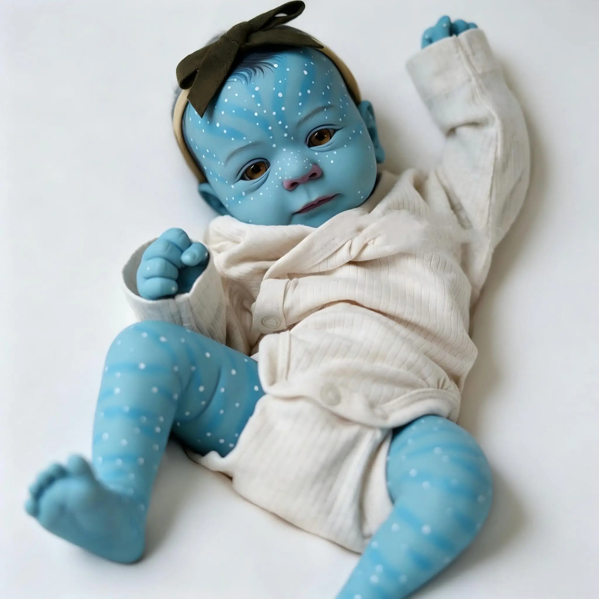 19in Lifelike Newborn Reborn Baby Doll - Vinyl Head, Cloth Body, Painted Hair Collectible Cute Soft Dolls Decoration, Gift Toy for Kids Age 3+, Collectible Dolls