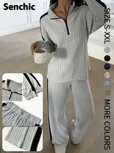 Elegant Two-Piece Set for Women, High-End Aesthetic Design Sensation Patchwork, Long Sleeves, Perfect for Spring & Fall, Ideal for Casual Womenswear