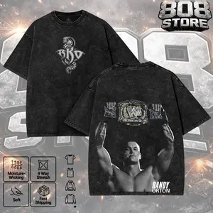 RANDY ORTON Washed T-shirt, Tank Top, Hoodies, Wrestler Shirt, WWE Shirt Tee, Unisex T-Shirt, men gifts Menswear Underwear Classic Cotton Top Seamless Smooth