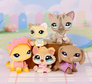 Miniature Cat and Dog Figures Pet compitable with Animal Toy Collection