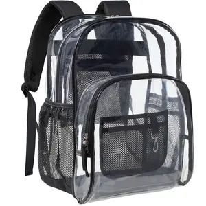 Heavy Duty Clear Backpack for School - Waterproof PVC Transparent Bookbag,Casual Daypack Backpack, Travel Commuter Bag for Student College Work Travel Security