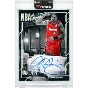Alonzo Mourning Miami Heat Autographed 2024-25 Panini Noir NBA at Night #NBA-AZO #9/49 Card - Fanatics Authentic Certified