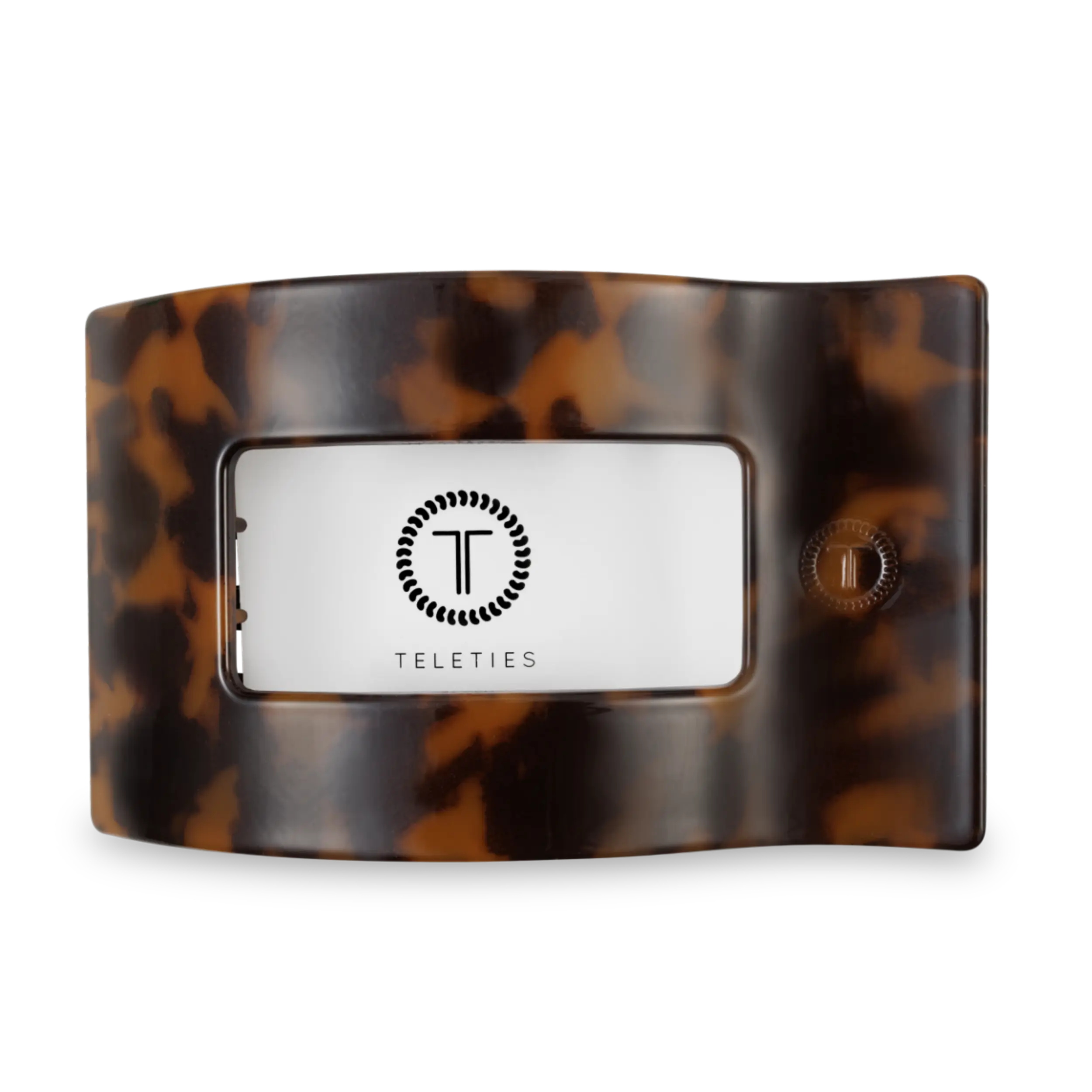 TELETIES - Tortoise Large Flat Rectangle Hair Clip - Lay Flat, Strong Grip, Nearly Unbreakable