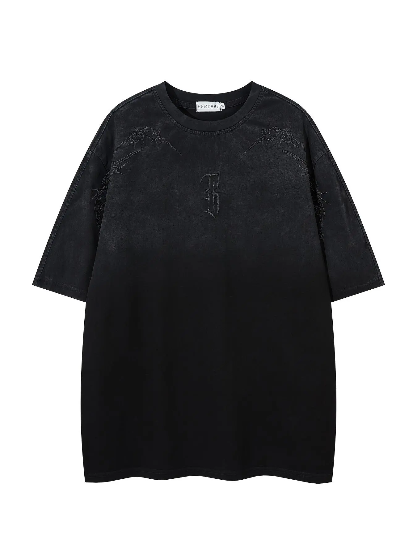 Men's Letter Embroidery Short Sleeve Round Neck Graphic Tee, Loose Casual Fashion T-shirt for Summer, Men's Top for Daily Wear, Tropical, Casual Stylish Tee