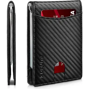 Slim Wallet for Men  RFID Blocking Bifold Minimalist Front Pocket Mens Wallet with  Clip Thin  Box