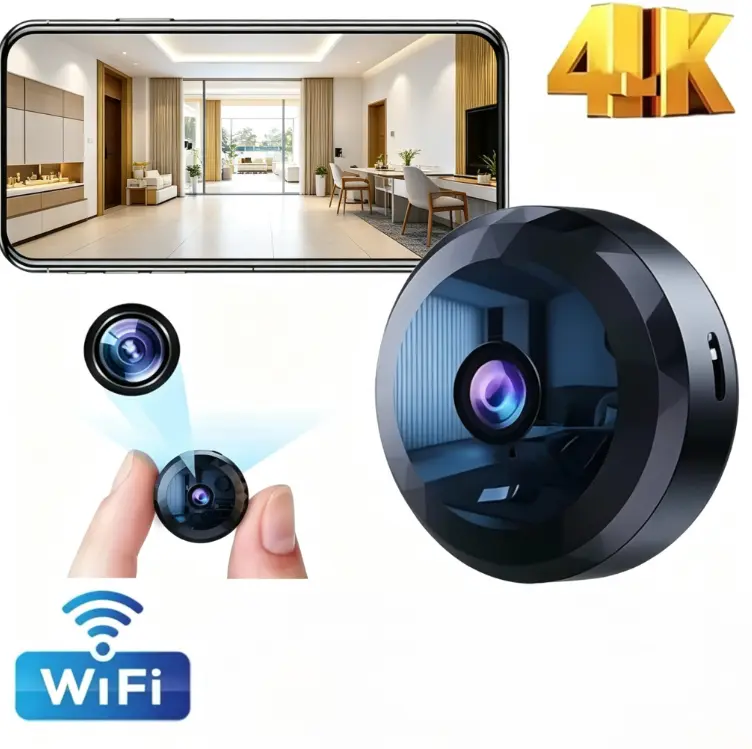 Camera 1080P WiFi Hidden Camera Wireless Home Security Long-Lasting Battery Cameras with Motion Detection Indoor Security Video Spy Cam for Home Surveillance with App Control (Black)
