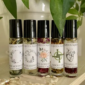 INTUITIVE Ritual Oil 5-Pack Bundle ~ 5 Roller Bottles, Intuitively Chosen ~ Intention Oils, Spell Oils