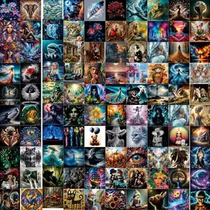 10pcs/20pcs/30pcs DIY Diamond Painting Kit, Animal & Character Patterns, Full Drill Art Set for Wall Decor, Rhinestone Painting, Beginner Friendly Gift, Crafts, DIY Kits