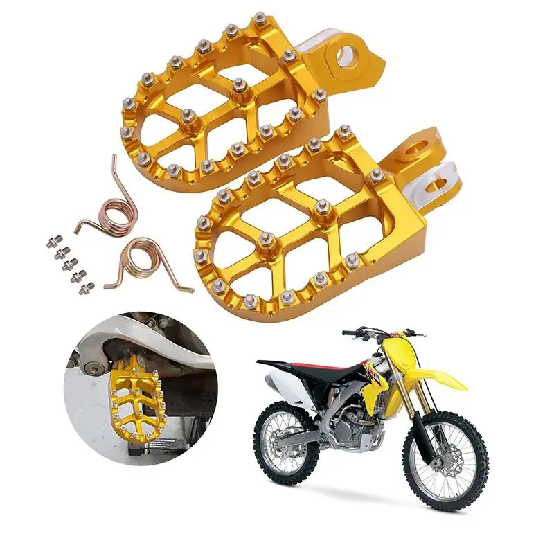 Dirt Bike Foot Pegs Footpegs Foot Pegs Pedals Rests Footrest Motorcycle CNC for Suzuki RMZ250 2007-2009 RMZ450 2005-2007 Motorcycle Parts