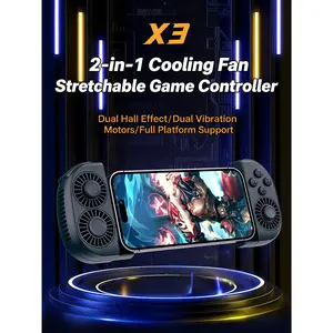 Mobile Phone Gaming Controller Wireless Bluetooth-Compatible Telescopic Gamepad with Cooling Fan for Switch/Android/PC