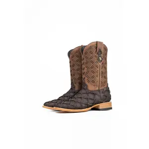 Bradley Matte Pirarucu Square Toe Cowboy Boot