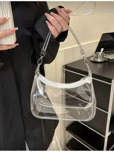 Concert Clear Bag with Shoulder Strap and Handle Unisex PVC Transparent Crossbody Tote Bag for Sports Events Music Festivals Handbag Shoulder Purse