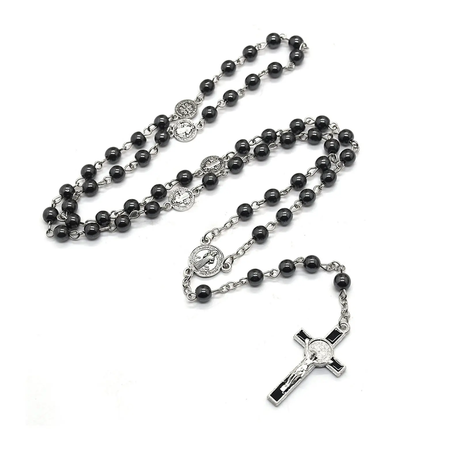 Fashion Handmade Round Glass Bead Catholic Rosary Quality for Cross Necklace Beads Religious Pendants Nec