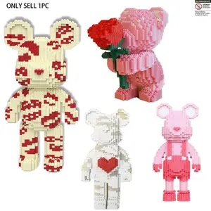 2000pcs Bear DIY Building Blocks Model, Puzzle Assembly Set, Building Block Kit, Creative Toy, Stress Relief, Ideal Gift for Kids, Valentine's Day, Birthday, Christmas
