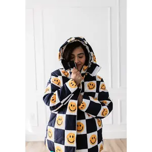 TABY ORIGINAL: Happily Checked Out Puffer Coat In Sizes XS-5X!***