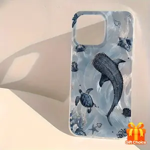 Transparent Whale Turtle Starfish Design Phone Case, Casing, Protective Cover, Waterproof Anti-Fingerprint Shockproof, Compatible with iPhone 11 12 13 14 15 16 Pro Max, Accessories