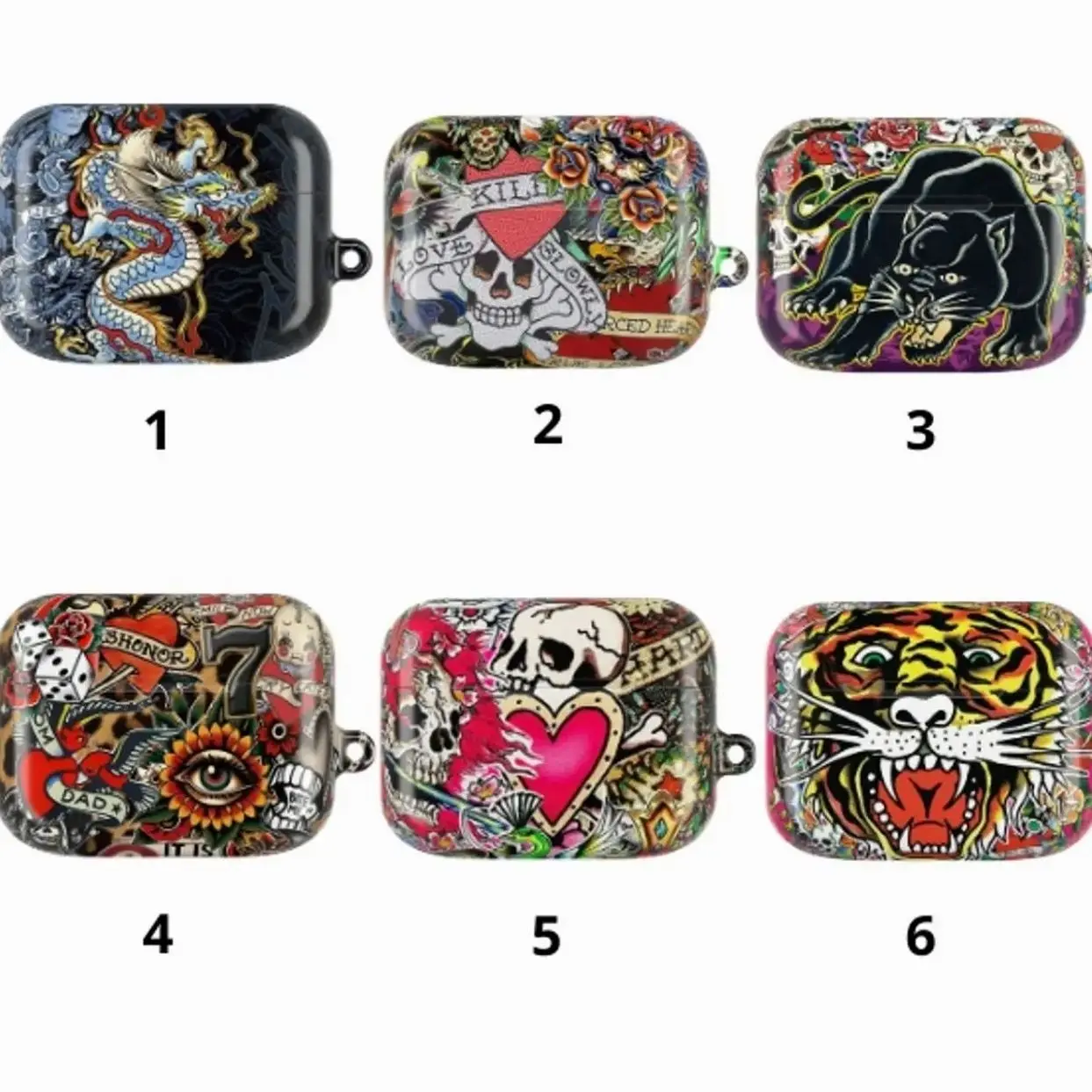 Vintage Tattoo AirPods Case, Legend Tattoo Dragon, Tiger AirPods Case Cover For AirPods 1 2 3 4 & Pro Gen 1 2 3