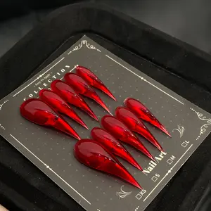 Handmade Long Dragon Claw Nail Tips, Acrylic Fake Nails, Shiny, High Transparency, Cat Claw Design, Perfect for Any Occasion