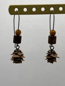 Natural Material Earrings  2" Long