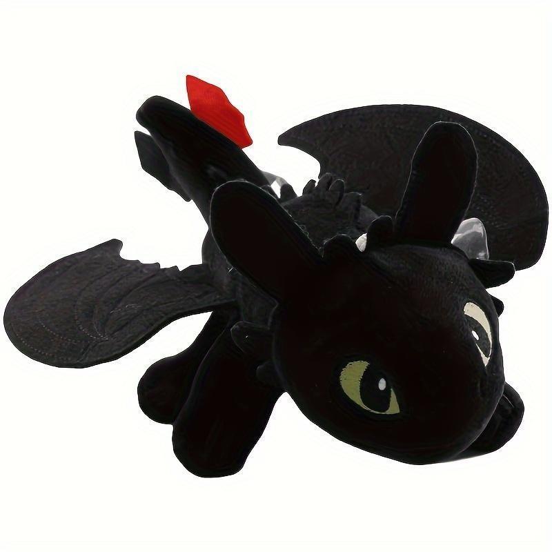 Toothless Night Fury Dragon Plush Car Decoration-Pterosaur Statue, Suitable for Roof and Motorcycle Helmet, Soft Pp Cotton, White/Black new car accessories pink interior car accessories fun car accessories Vehicle