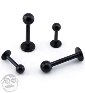 Black PVD Labret Post