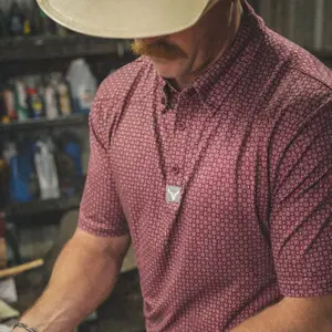 Vexil Brand – Western Pearl Polo - Geo | Maroon