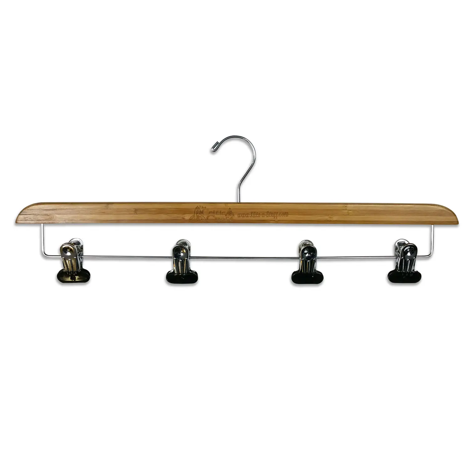 Premium Quality Super-Duper Kilt Hanger - Bamboo with 4 Strong Metal Clamps - The Celtic Croft