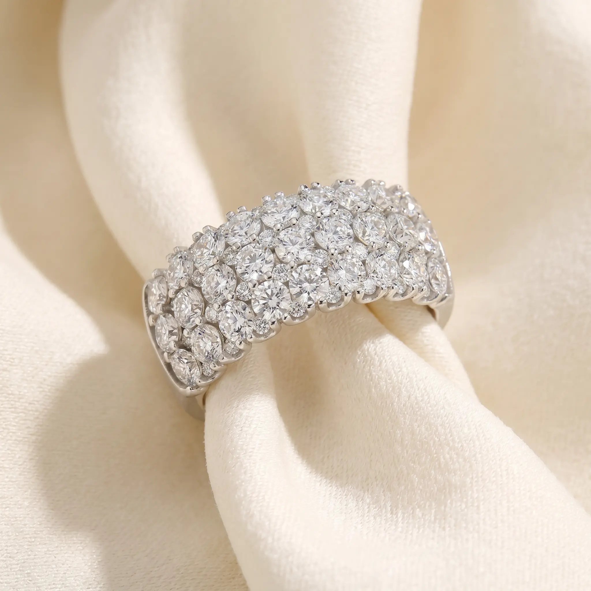 2 3/4Ct Lab Grown Diamond Wedding Ring 10k White Gold