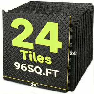 24pcs/48pcs  23.6 Inch Interlocking Non-Slip EVA Foam Gym Mats Home Gym Garage Yoga Floor Mats Protective Floor Patchwork Mats Moisture And Stain Resistant Household Exercise Mats