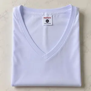 TricoTextil Men Cotton V-Neck T-Shirt Basic Casual