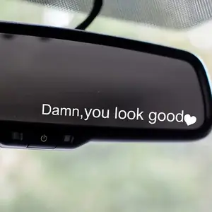 4PCS/SET Fits exterior rearview mirrors of commute cars, pink slogan sticker eases commute dullness, letting commute cars show "daily self-affirmation" attitude in details, a low-key confidence-showing decal for daily trips, Car Stickers, Car Accessories