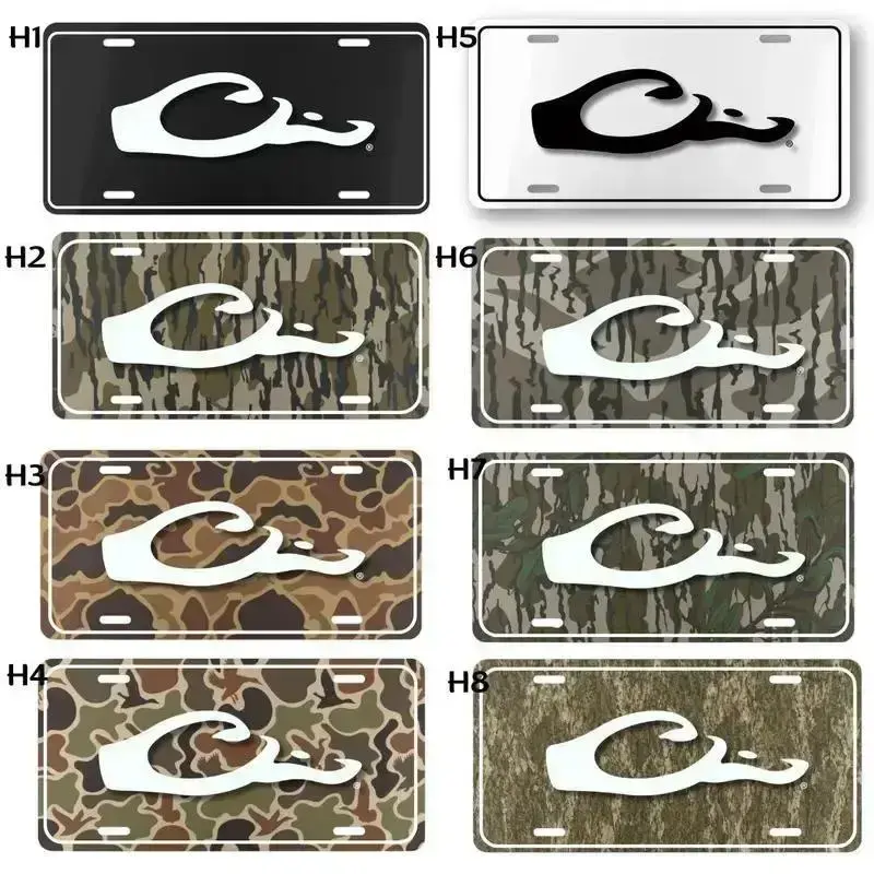 Vintage Drake Waterfowl Camo Logo 12x6 Aluminum Front License Plate Tag for Cars & Trucks, Outdoor Duck Hunting Style