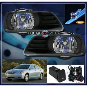 FOR 2007-2009 TOYOTA CAMRY BUMPER DRIVING FOG LIGHTS LAMPS W/SWITCH+HARNESS KIT