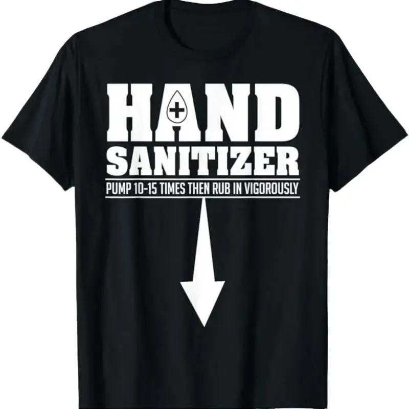 Humorous Dark Comedy T-Shirt — Hand Sanitizer Theme: Witty Satire, Adult Humor, and Raunchy Jokes Style,Casual,shop