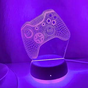 Modern Creative Game Controller LED Table Lamp Night Light, Touch Control Multi-Color Neon Design, USB Powered, Perfect Gift for Gamers, Gaming Lights, LED Mood Light