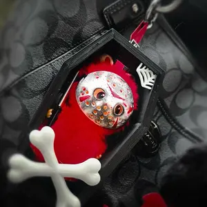 Coffin Carrying Case for Pin For Love Labubu GLOW IN THE DARK Bones