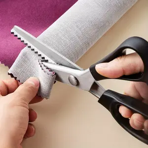 1pc Pinking Shears, Zig-Zag Fabric Scissors for Preventing Fraying, Professional Sewing Scissors with Ergonomic Handle for Fabric, Crafts, Dressmaking & Home Textiles