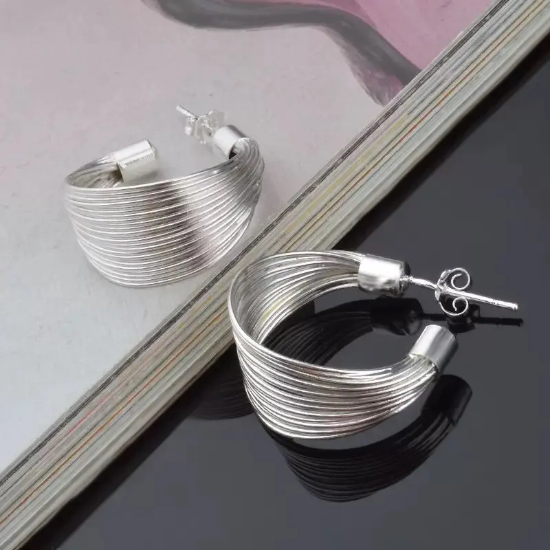Earrings Arracada in Fine Silver 925 For Her Fashion