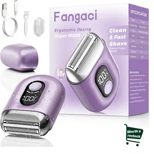 [TikTokShopStockUp]Cordless Electric Shaver for Women: Mini Electric Razors with LED Display - Rechargeable Bikini Trimmer - IPX7 Waterproof Wet Dry Face Razor for Body Public Leg Blue Pink Compact