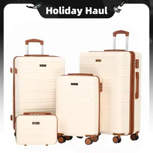 AAIVV 4 Piece Luggage Sets, Durable ABS Suitcase with TSA Lock and Spinner Wheels, Expandable Hardshell Travel Bags (13/20/26/28in) for Family Trips or Daily School Use