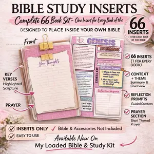 MyLoaded Bible & Study Kit - Original Loaded Bible Inserts for 66 Books Fully Guided & Organized with Reflection Prompts for Personal Study Journaling and Prayer