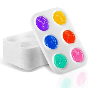 1/2/4/8Pcs Rectangular Plastic Paint Trays Multi-Size Watercolor Palettes for Painting Party DIY Craft Art Painting Color Mixing Supplies Art Materials