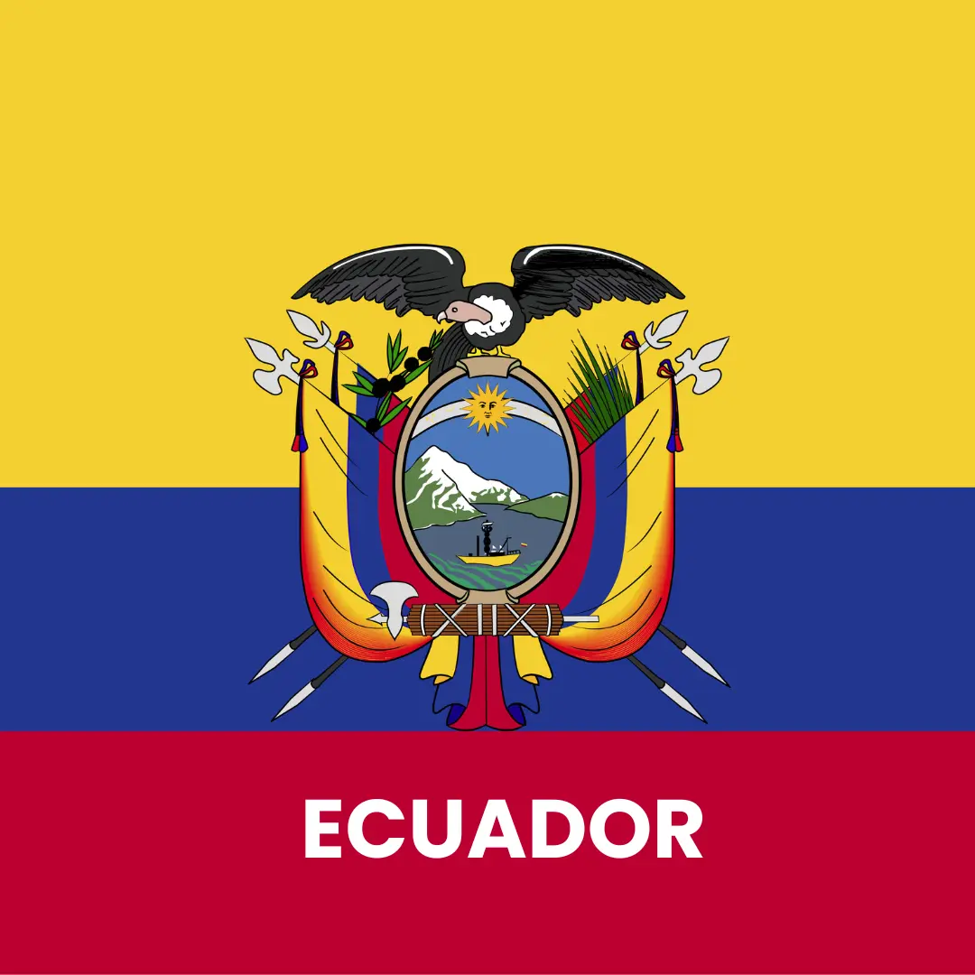 Ecuador Flag Square Cotton Bandanas