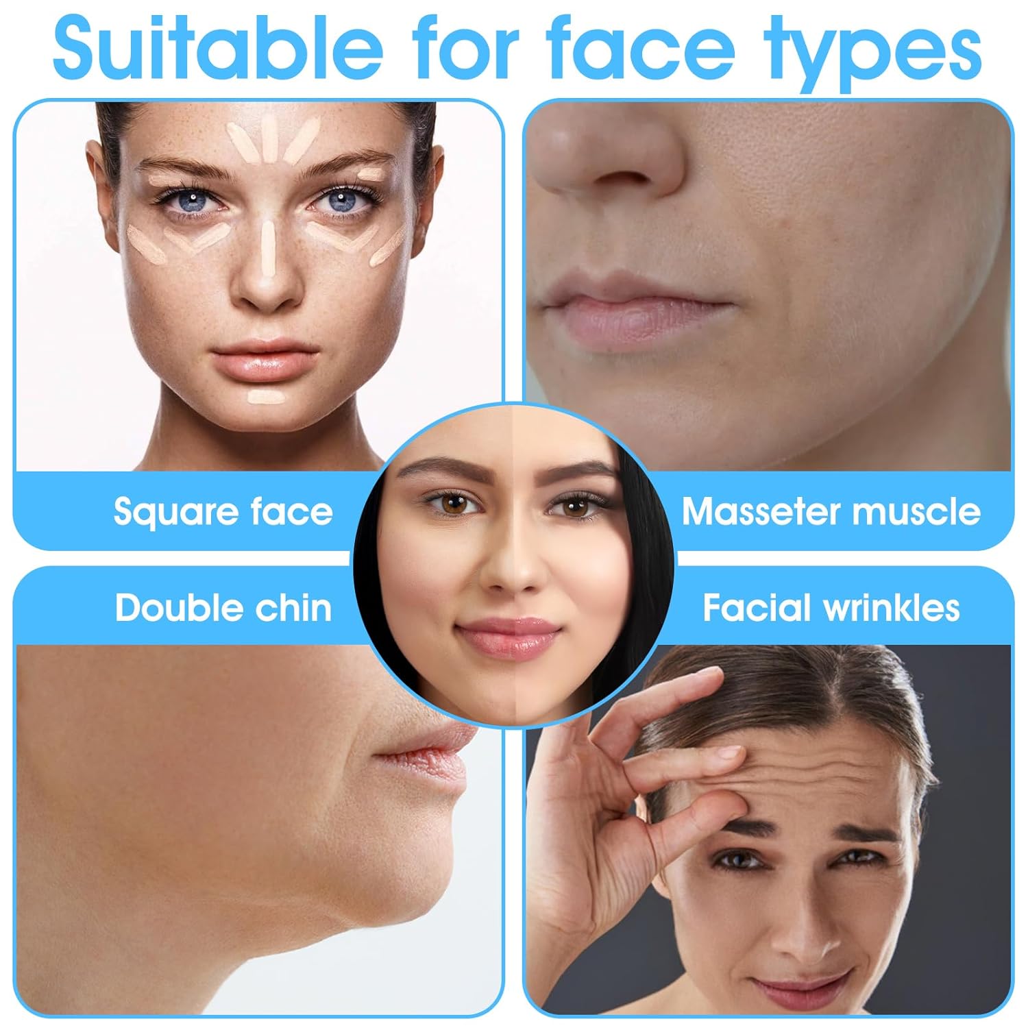 140Pc Invisible Skin Lifting Tape, Clear Neck Strips Instant Adhesive Tightening for Lifting Loose Sagging Skin, Jowls, Eyes Wrinkles, Waterproof Reusable